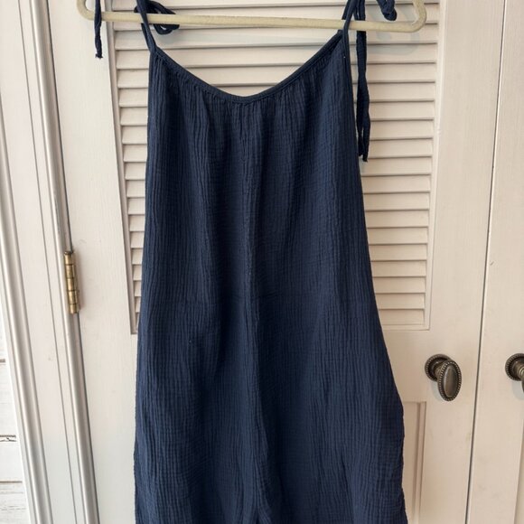 Navy Blue 100% cotton Romper - Picture 4 of 5